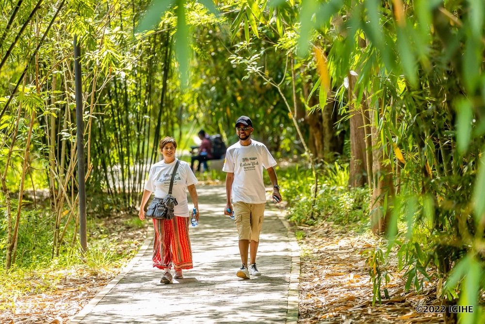 Participants of the nature walk explored different attractions in Nyandungu Eco-Park. 
