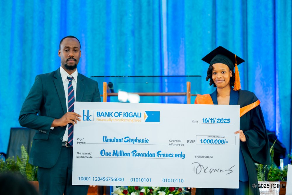 Bank of Kigali awarded top performing students.