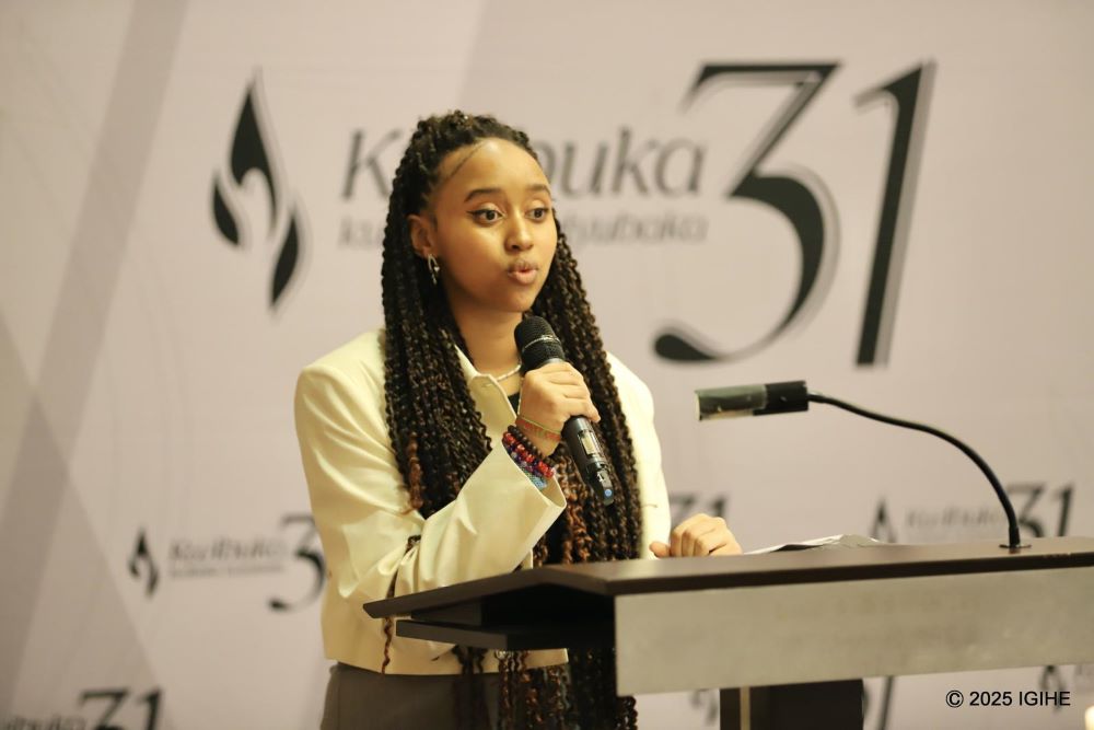 Ms. Belko Kenza Naike recited a poem titled MPORE RWANDA, GIHUGU CYACU!