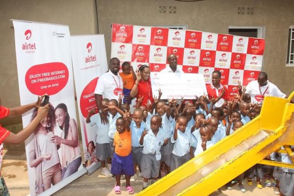 Airtel Staff with children of Peace and Hope Initiative centre in Gasharu