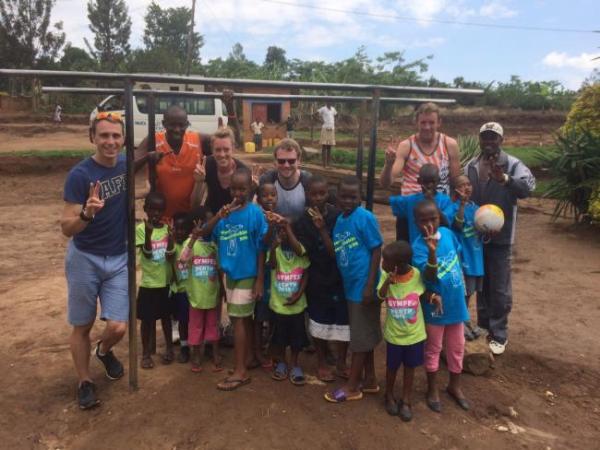 Members of the East Lothian contingent with some Rwandan youngsters during their trip to the East African country earlier this month