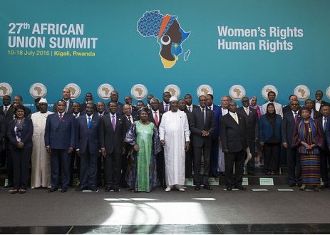 Heads of states pose for a group photo yesterday