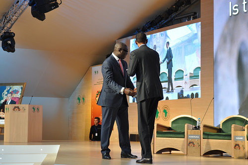 President Kagame is welcome by BBC's senior journalist; Komla Dumor to participate in a High level debate