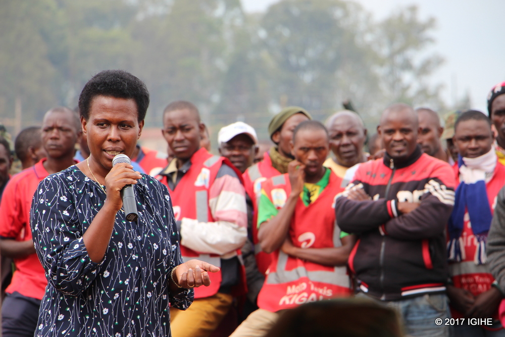 Kicukiro District's Representatve, Dr Jeanne Nyirahabimana speaking at the event