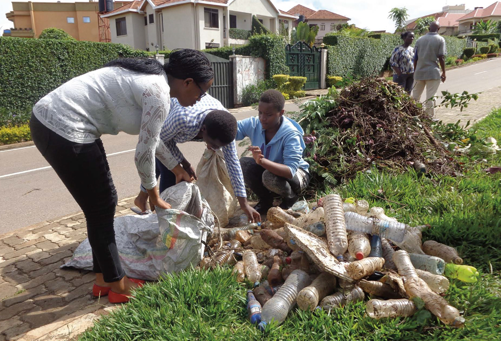 “Participation and working together are important cultural values. That’s why once a month, everyone in Rwanda participates in ‘Umuganda’, our country’s community work day. We want to encourage our future children to feel proud of these values.” Aline Niyonkuru (17), Affisa Mukeshimana (16) and Claire Twagirihirwe (14)