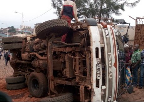 One severely injured as truck derails