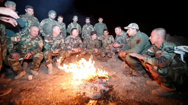 Peshmerga forces east of Mosul during preparations for the offensive