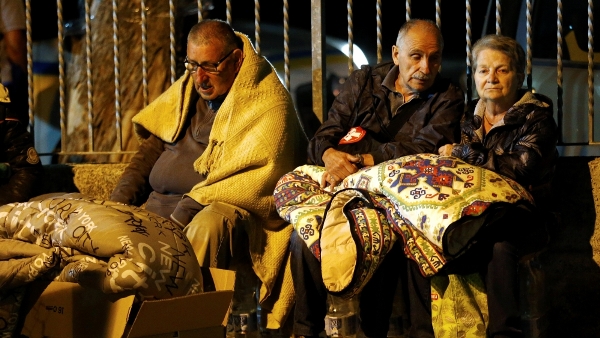 Hundreds of people spent the chilly Wednesday night in hastily assembled tents