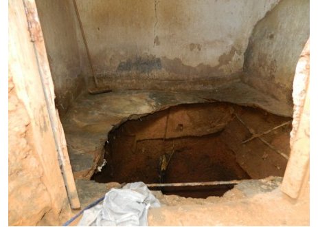 The toilet collapsed as Godefrois Kwizera went to answer the call of nature
