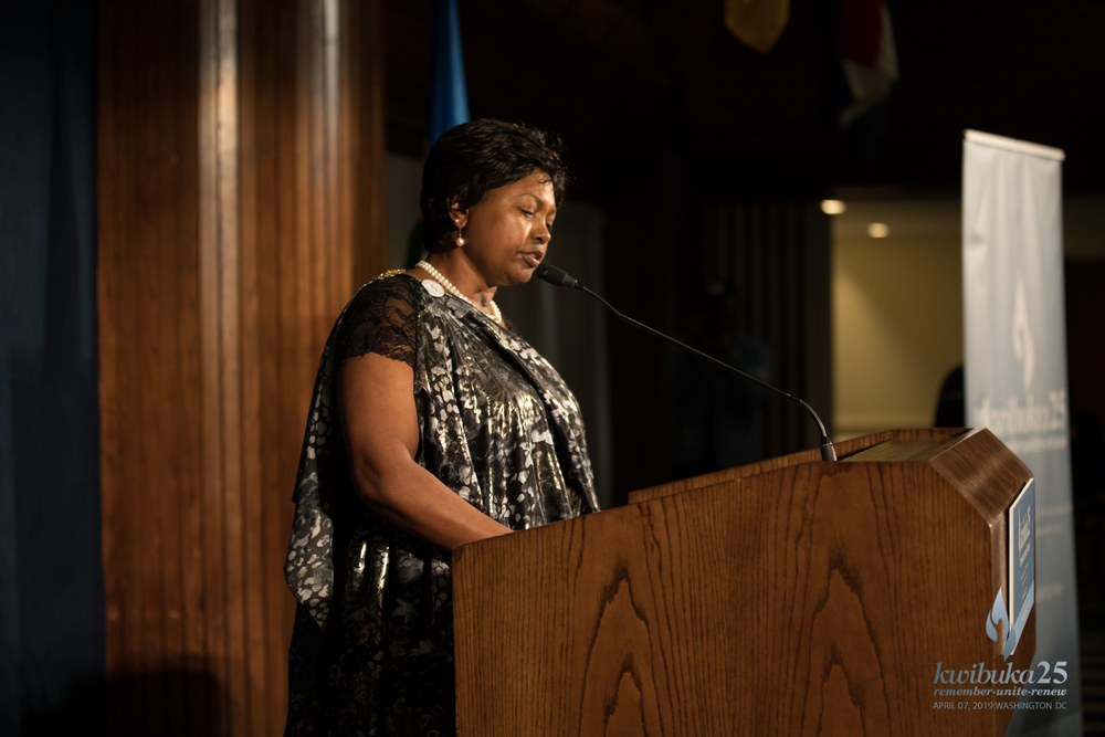 Ambassador Mathilde Mukantabana, Ambassador of the Republic of Rwanda to the U.S. thanked those who attended for standing with Rwanda on this solemn occasion and stressed the importance of remembrance
