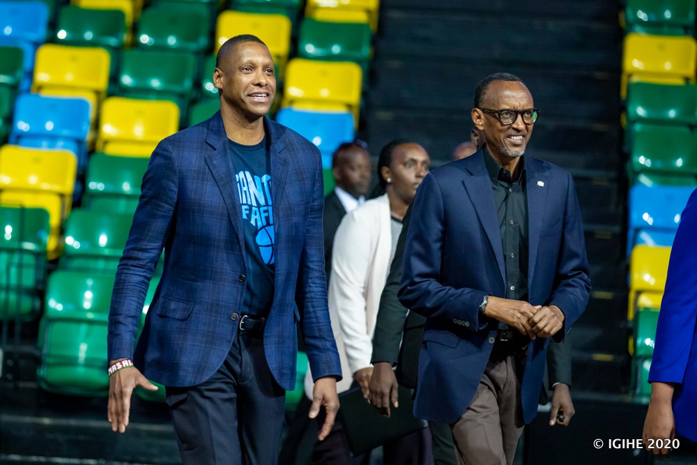 President Paul Kagame and the president of basketball operations of the Toronto Raptors in the NBA, Masai Ujiri has announced the Giants of Africa festival 