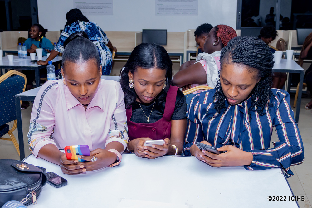 Participants filling forms to get updates through a platform created during the event.