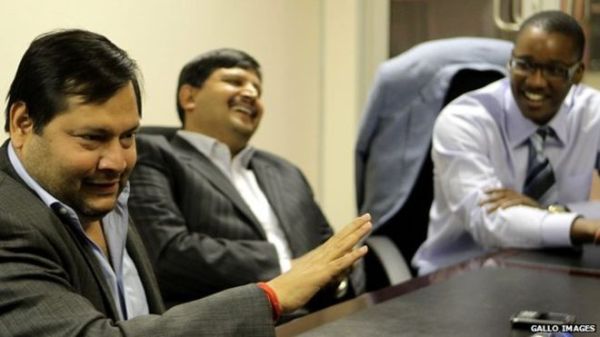 President Zuma's son (right) works for a company owned by the Gupta family