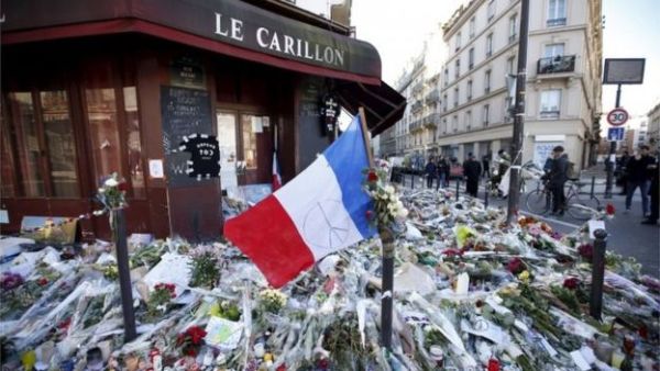 People from across France and abroad have paid their respects at makeshift memorials at the sites of the attacks