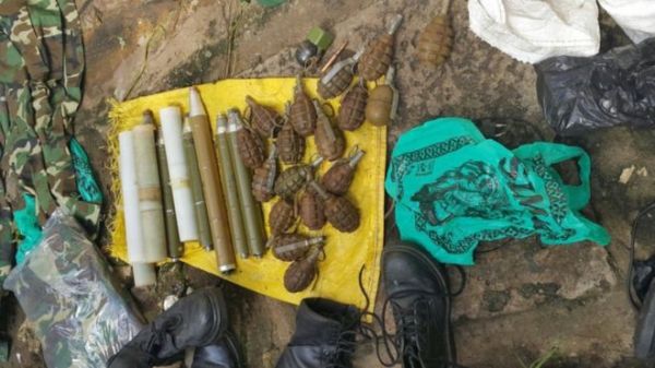 Police in Bujumbura shared photos of arms and ammunition they said were recovered from the vehicle