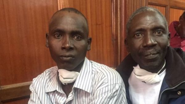 Daniel Ng'etich and Patrick Kipngetich, who were sent to prison after refusing to take TB medication, turned up to court in protective masks
