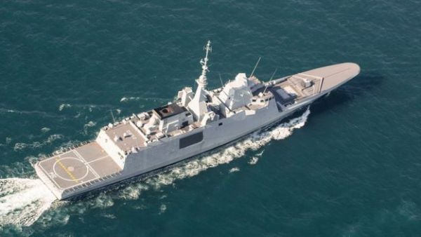 Once the helicopter spotted the suspect ship, this French navy vessel intercepted it