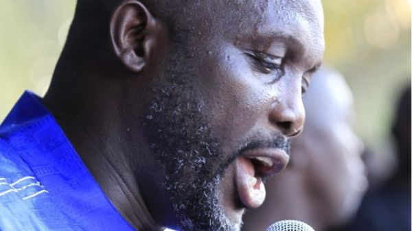 Mr Weah addressed thousands of supporters who had petitioned him to stand for president