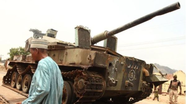Heavily armed militants have caused widespread destruction in north-eastern Nigeria