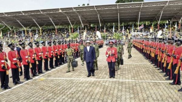The swearing-in ceremony was the fifth since President Museveni took power in 1986