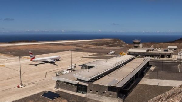The airport, on the remote South Atlantic island, welcomed its first large passenger jet aircraft land during testing in April