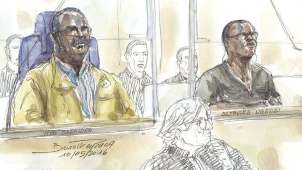 Tito Barahira (l) and Octavien Ngenzi (r) were convicted of crimes against humanity and genocide