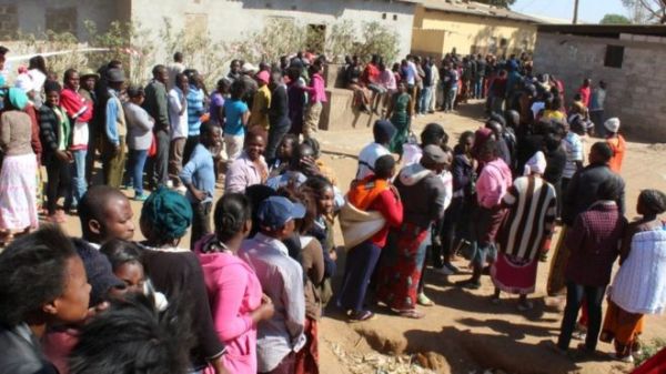 Some people had been queuing for two hours at polling stations in Lusaka