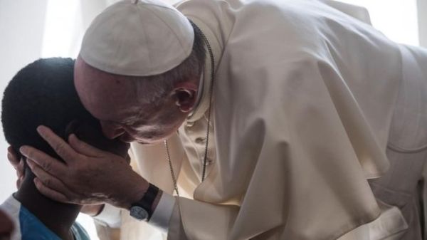 The women all aged about 30 told the Pope about their lives of forced prostitution