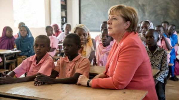 Chancellor Merkel told Germans that Africa's wellbeing was "in Germany's interest"