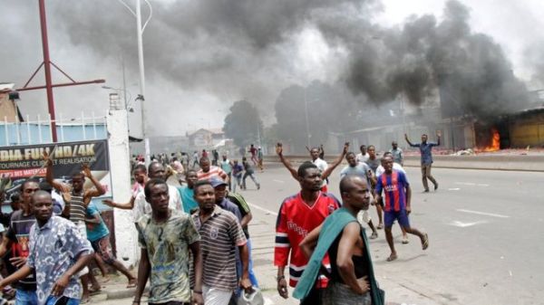 Opposition supporters are staging angry protests in Kinshasa