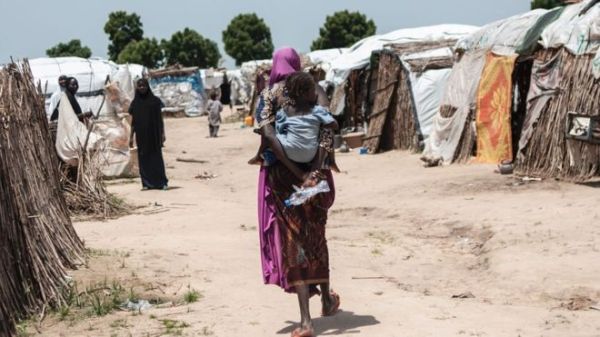 More than 16,000 people live in this makeshift camp outside Maiduguri