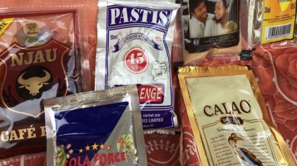 Some of these sachets in Abidjan are locally made, others are imported from Ghana and India