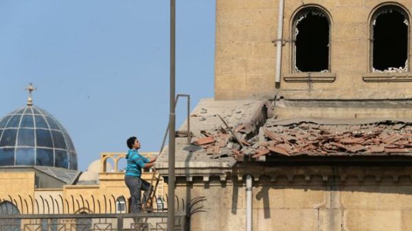 The force of Sunday's blast could clearly be seen