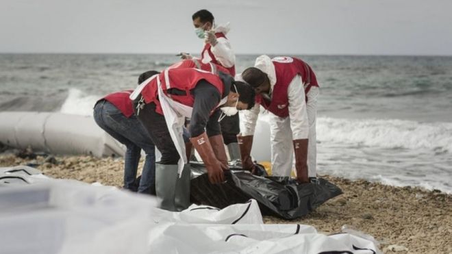 Over 100 migrants are feared to have drowned while trying to cross the sea between Libya and Italy