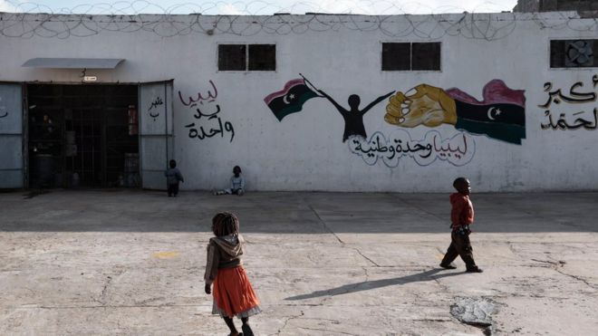 Many migrant children are kept in detention centres in Libya