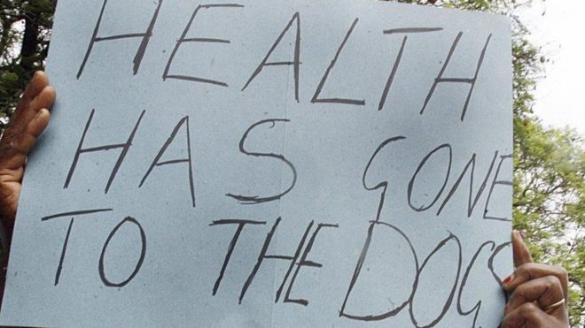 The nurses' action will put extra pressure on President Mugabe's government