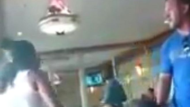 The two people were in a branch of Spur, a popular restaurant chain in South Africa