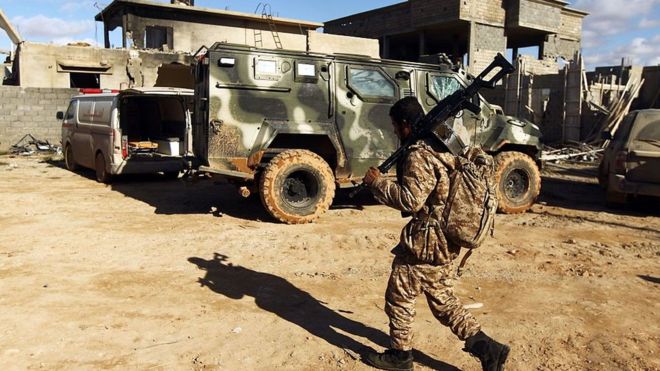 The LNA forces have been fighting Islamist militias in Benghazi since 2014