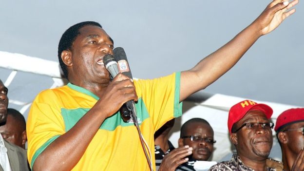 Hakainde Hichilema says he was cheated of victory in elections