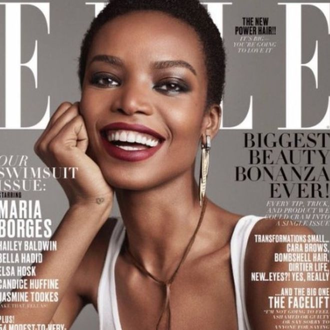 Maria Borges has tweeted of her delight at appearing on the Elle front cover