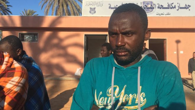 Mohamed Amine is among the survivors who have been taken to a detention centre