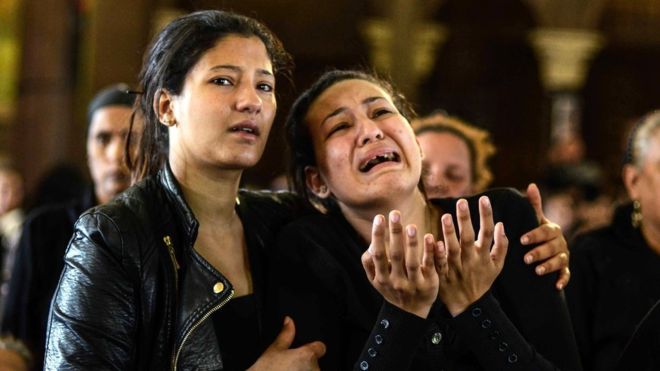 Funerals were held near Alexandria on Monday
