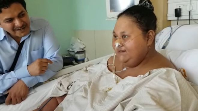 Eman Abd El Aty now weighs 250kg, half of what she was believed to weigh when she arrived in Mumbai