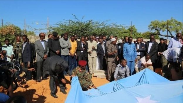 The president and many other dignitaries attended Mr Abas' funeral