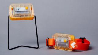 The hand-sized lamp runs for eight hours when fully charged
