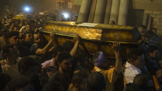 The funeral of some victims killed in the attack took place later in the day