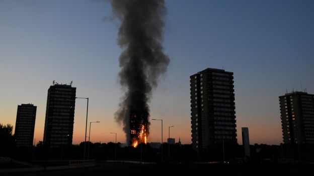 Smoke could be seen from miles away