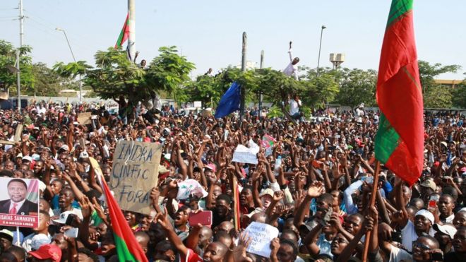 A political protest in June by supporters of the opposition UNITA movement in Luanda