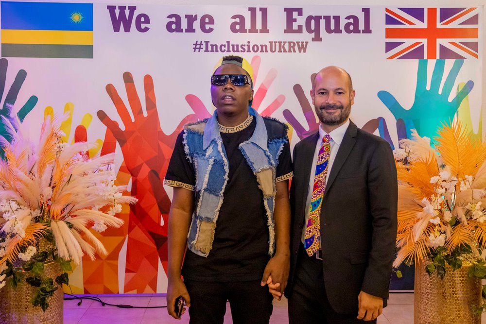 Singer Niyo Bosco (left) also joined celebrations of the World Day of Social Justice in Rwanda. 