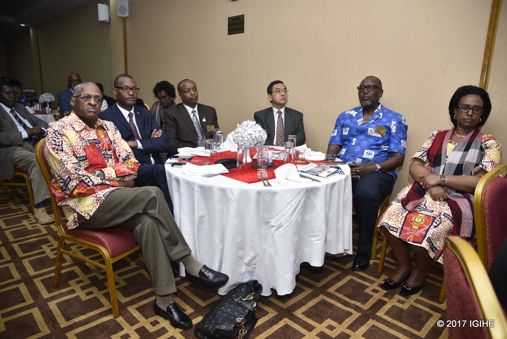 Members of Rotary Club Rwanda celebrating anniversary on Friday.